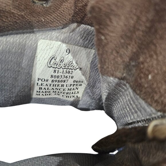 Cabelas Gore-Tex Brown Leather Mens Hiking Boots Size 9 - Picture 8 of 11